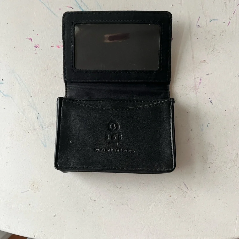 Franklin Covey Black Leather Card Holder